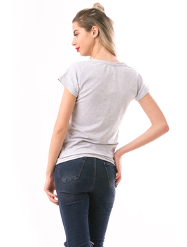 Tricou Dama LosAngeles Gri si Argintiu