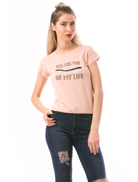 Tricou Dama LoveLife Roz Pal Negru Si Argintiu