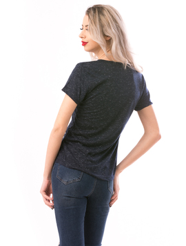 Tricou Dama MissySoft Bleumarin si Crem