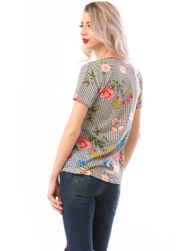 Tricou Dama TrendyPearl Negru Alb si Rosu