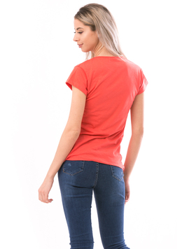 Tricou Dama ILoveCoffee Rosu si Negru