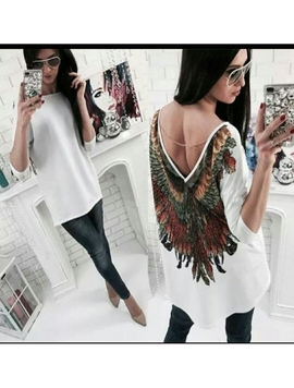 Bluza Dama ExcentricWings88 Alb