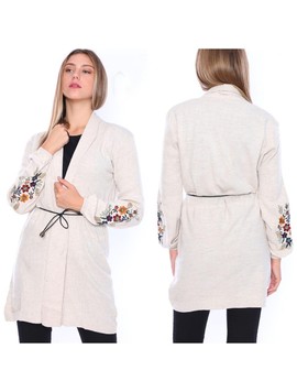 Cardigan Dama ElbowsFlowers Bej