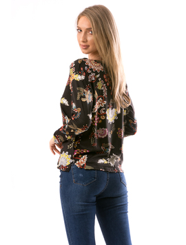 Bluza Dama FlowerShower Negru si Albastru