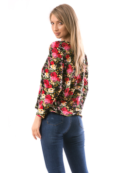 Bluza Dama FlowerShower Negru si Orange