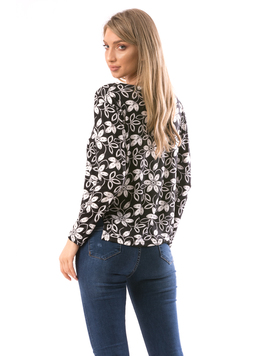 Bluza Dama FlowerShower Negru si Alb