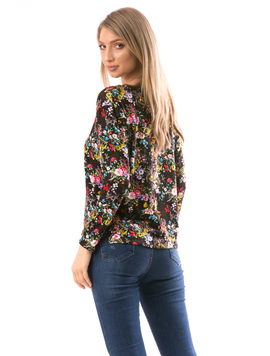 Bluza Dama FlowerShower Negru si Verde