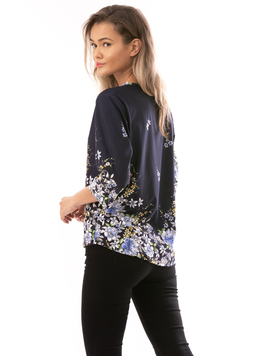Bluza Dama NewVeniceSpring Bleumarin Albastru Alb Si Verde