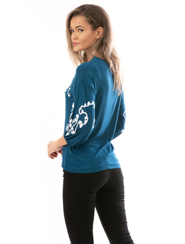Bluza Dama MagicTrip Turcoaz Si Alb