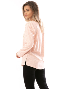 Bluza Dama OnLace Roz Inspicat Si Alb