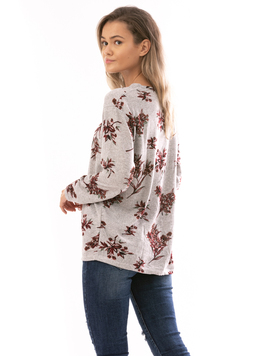 Bluza Dama AutumFlower Gri Maro Bordo Verde