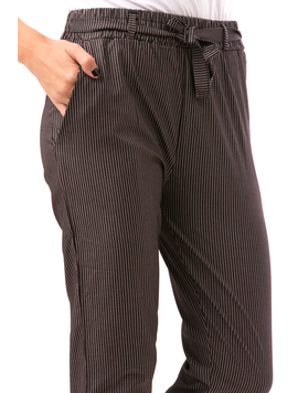 Pantaloni Dama HappyThings Gri Inchis Si Alb