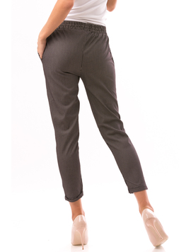 Pantaloni Dama HappyThings Gri Inchis Si Alb