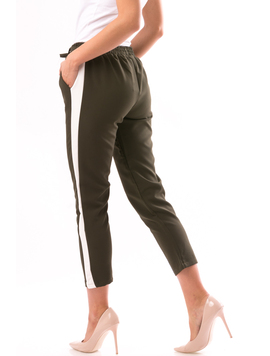 Pantaloni Dama FitLit Kaki Si Alb