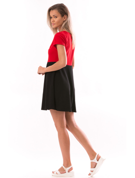 Rochie Dama TwoColor Rosu si Negru