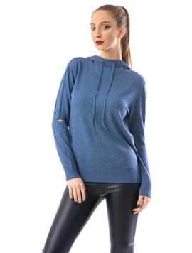 Hanorac Dama SimpleKnitted Albastru