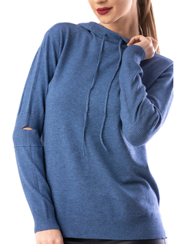 Hanorac Dama SimpleKnitted Albastru