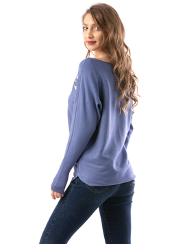 Pulover Dama FlowerPearl Bleu