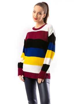 Pulover Dama ThreeColourTorso Violet