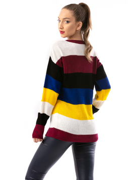 Pulover Dama ThreeColourTorso Violet