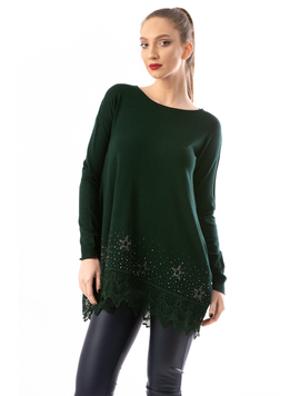 Pulover Dama LaceandStars Verde