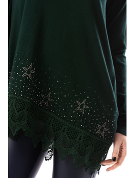 Pulover Dama LaceandStars Verde