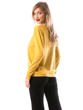 Pulover Dama NeckLacex12 Mustar