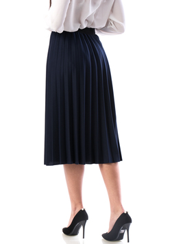 Fusta Dama LongStripes Bleumarin