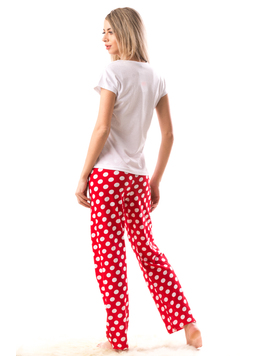 Pijama Dama MimiSleep Alb Rosu