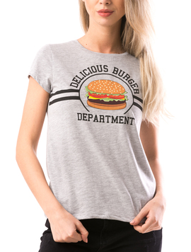 Tricou Dama DeliciosBurger Gri