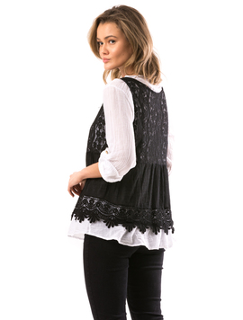 Bluza Si Vesta Dama EmbroideryToll Negru