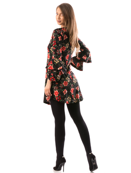 Rochie Dama NewIntoTheWild Negru si Rosu
