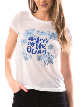Tricou Dama FreeOcean Alb
