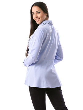 Camasa Dama NeckBroddy677 Bleu