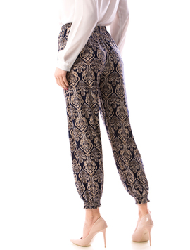 Pantaloni Dama HaremPants Bej si Bleumarin
