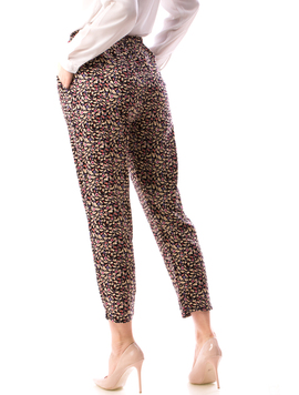 Pantaloni Dama HippieFlower Negru si Bej
