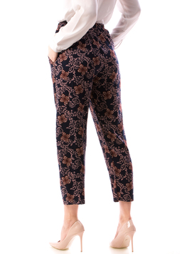 Pantaloni Dama HippieFlower Bleumarin si Grena