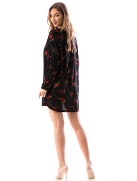 Rochie Dama LycraFlower Negru si Rosu