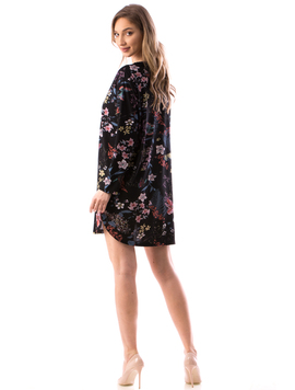 Rochie Dama LycraFlower Negru si Albastru