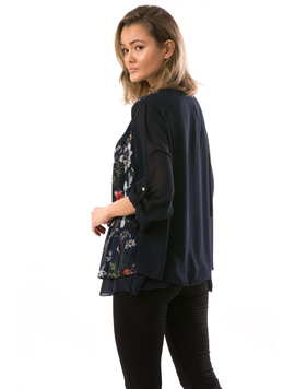 Bluza Dama VeilFlowerPrint Bleumarin