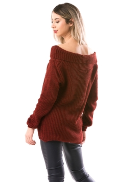 Pulover Dama FancyCollar Caramiziu