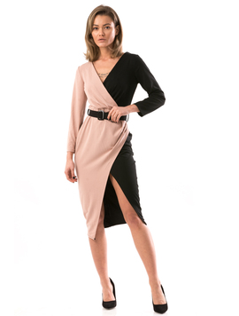 Rochie Dama TwoColourBelt Roz