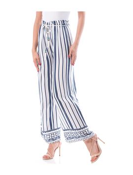 Pantaloni Dama SunShine Alb Albastru Si Gri