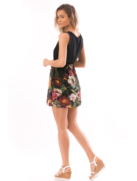 Rochie Dama SoftFlower Negru Verde Grena