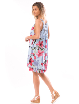 Rochie Dama DubleFun Bleu Verde Si Grena