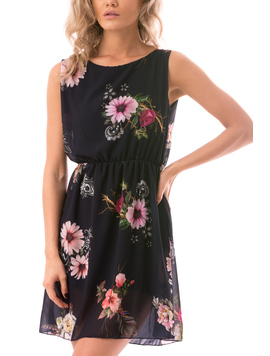 Rochie Dama MargaretDay Bleumarin Verde Si Roz