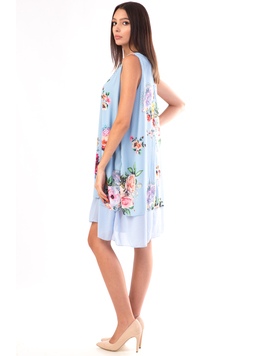 Rochie Dama RowyFLowersBrew10 Bleu