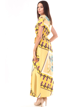 Rochie Dama LonghyStrey Galben