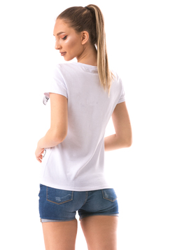 Tricou Dama ThreeFlowersAt Alb