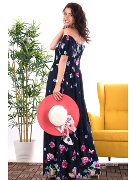Rochie Dama Justinna Bleumarin si Bleu